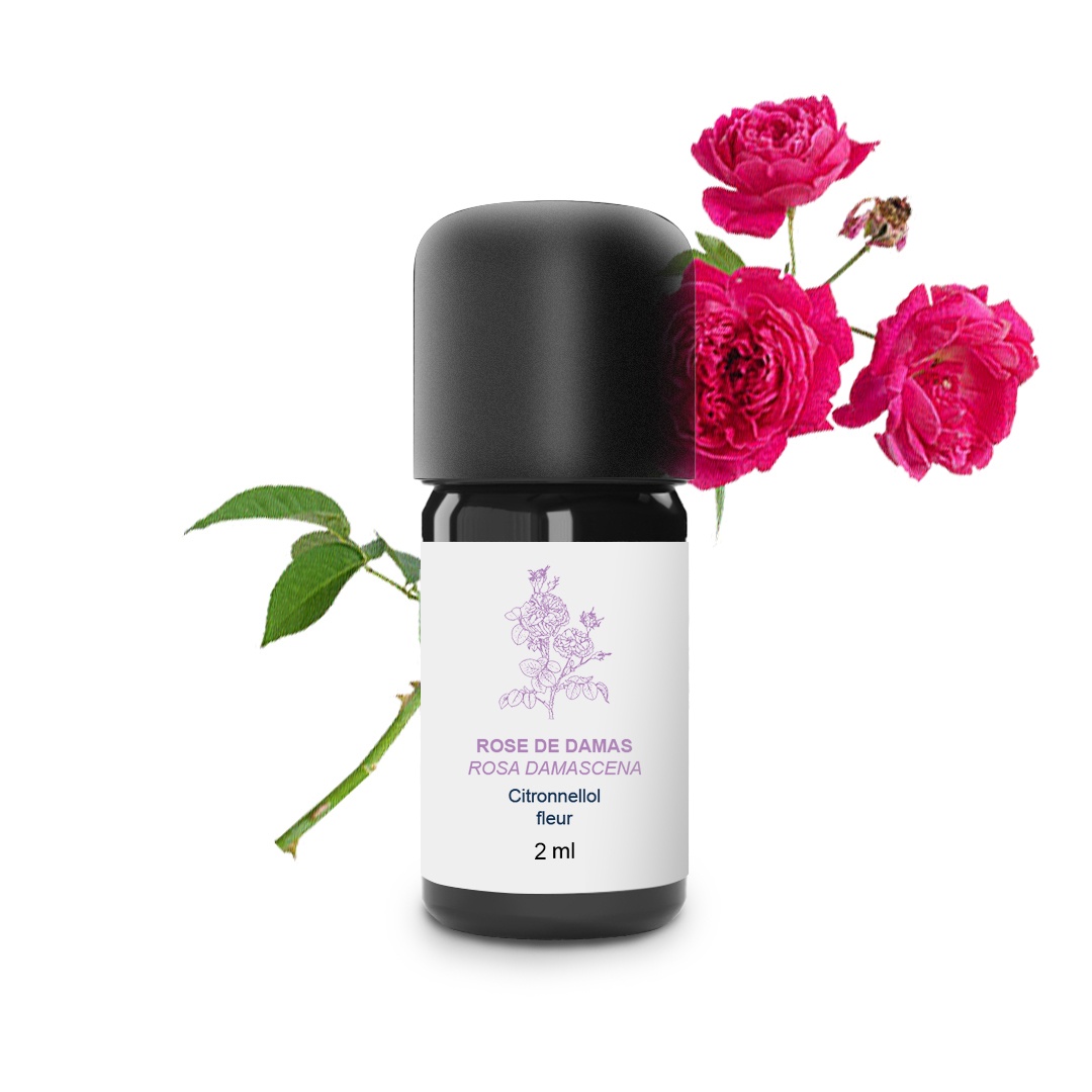 Olio essenziale di Rosa damascena 100% biologico e artigianale