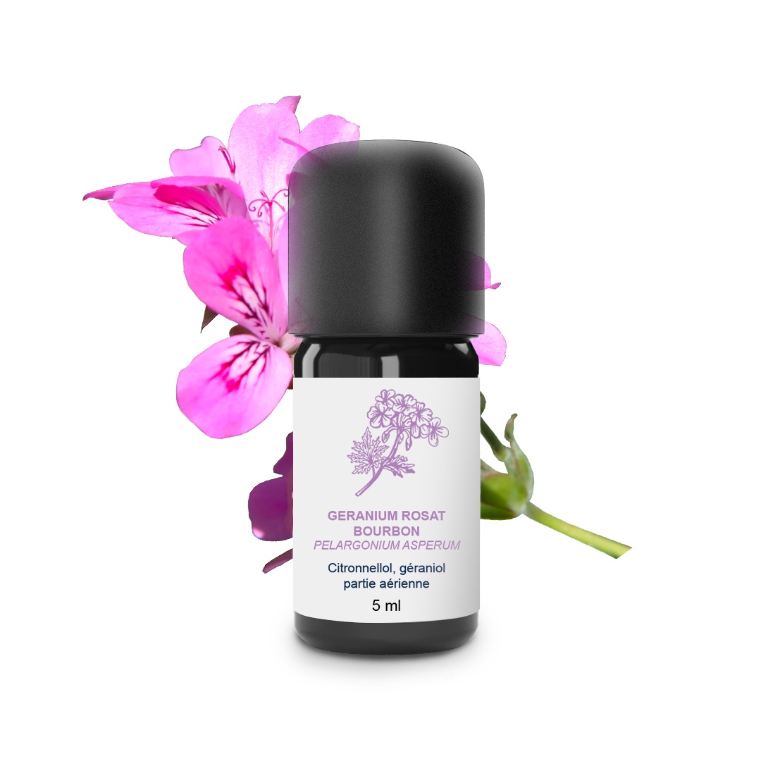 Olio essenziale di Geranio rosa Bourbon 100% biologico e artigianale